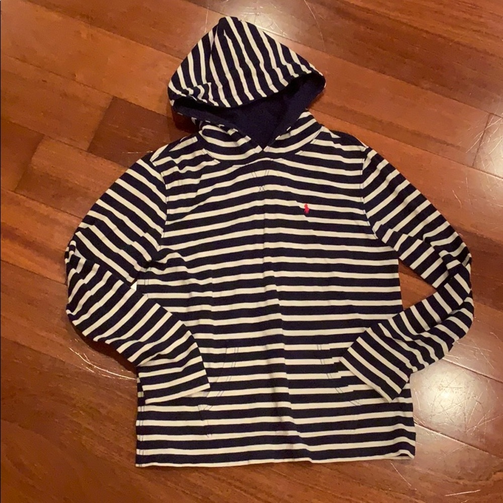 striped polo pullover hoodie